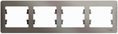 Рамка горизонтальная Systeme Electric Glossa 4-м. платина картинка